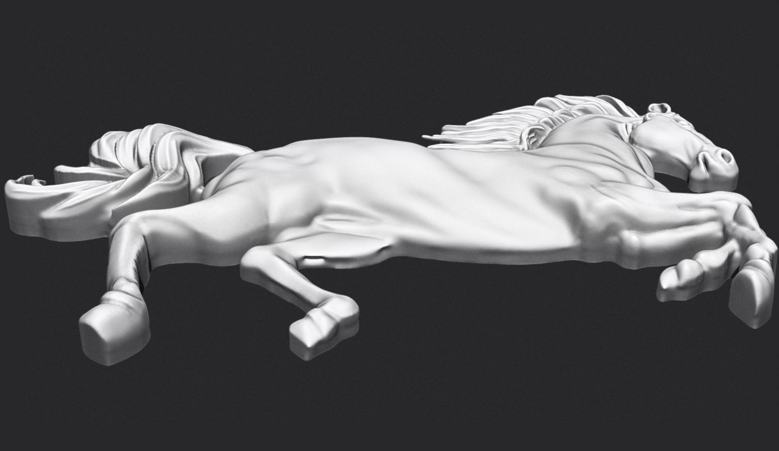 Horse Rearing Up Bas Relief 3D print model_5
