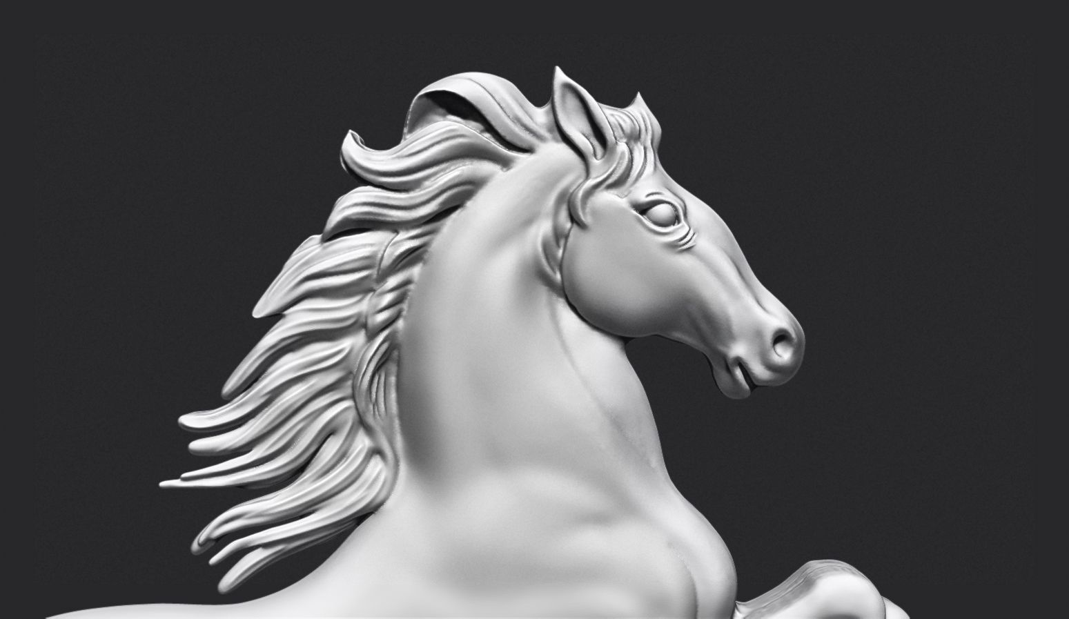 Horse Rearing Up Bas Relief 3D print model_4