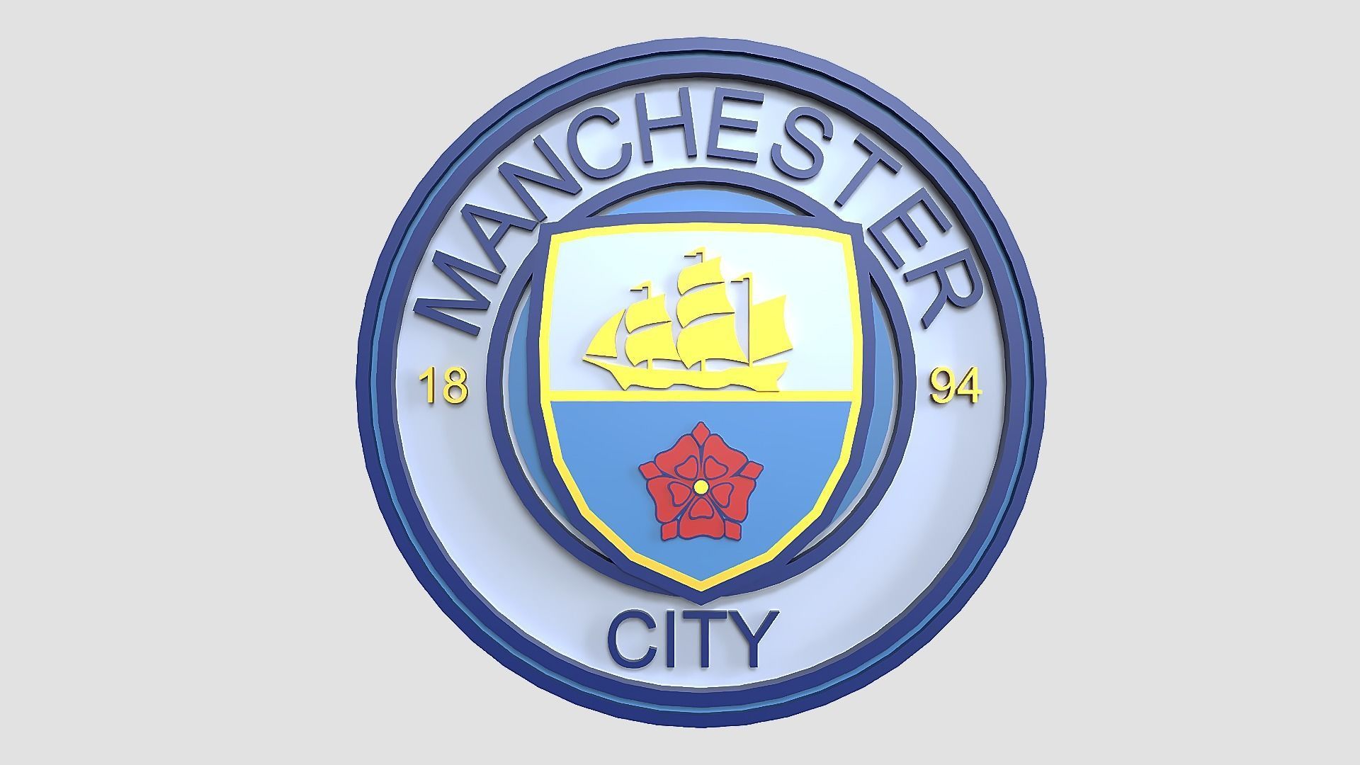 manchester city logo 3D print model_3