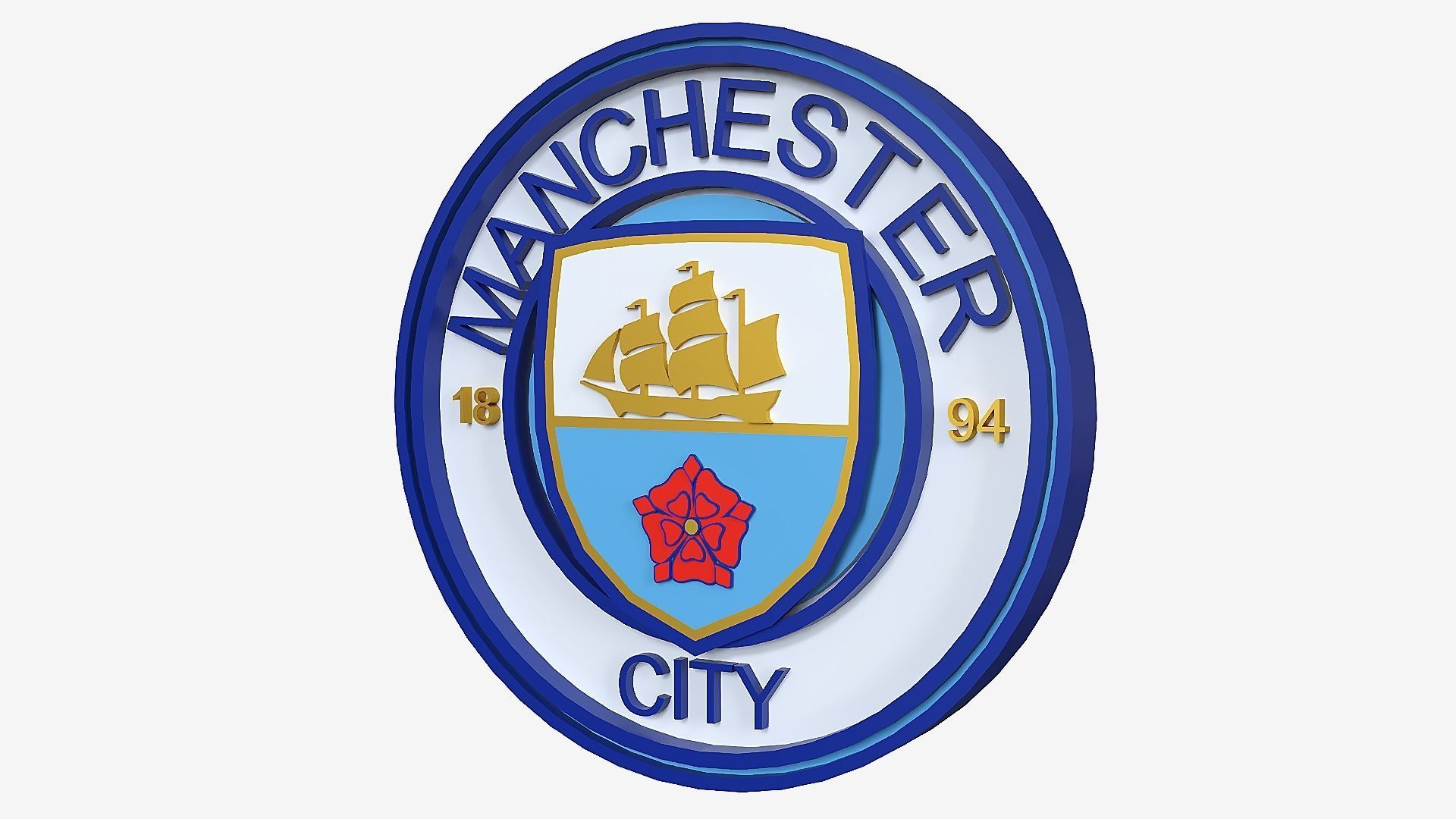 manchester city logo 3D print model_2