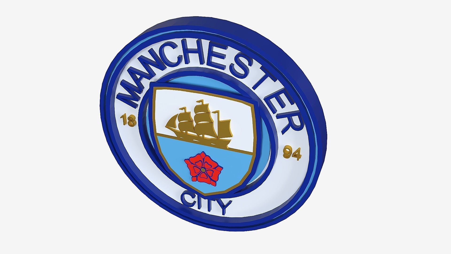 manchester city logo 3D print model_4