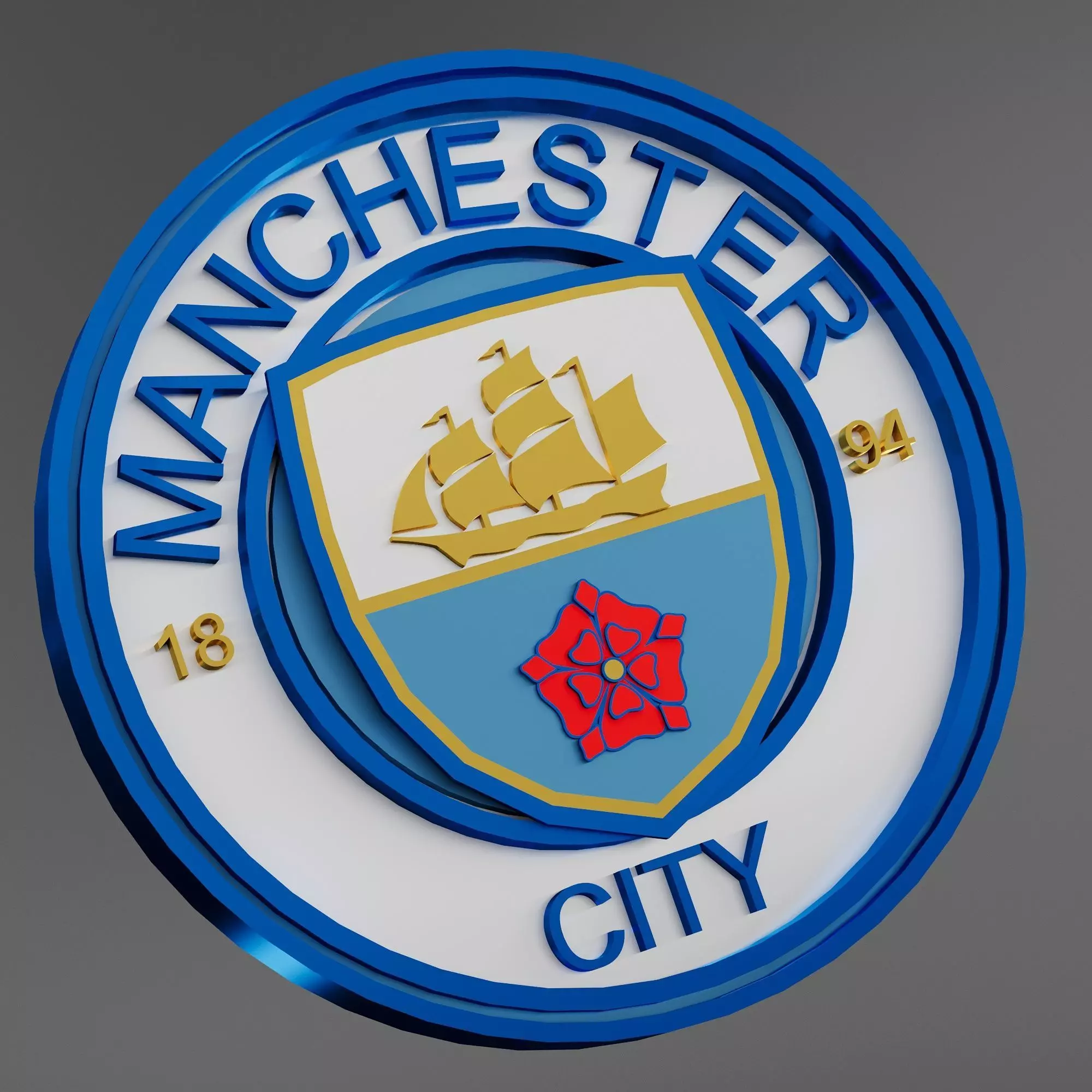 manchester city logo 3D print model_0