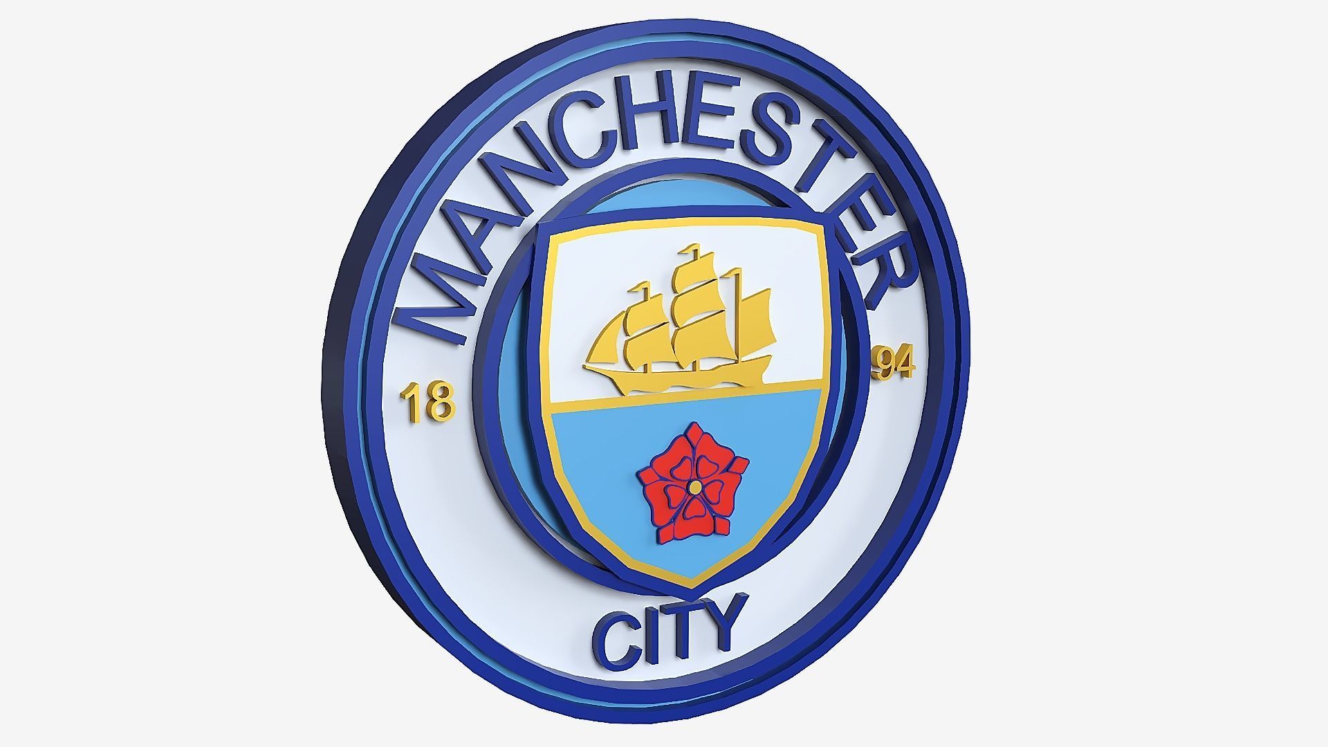 manchester city logo 3D print model_1