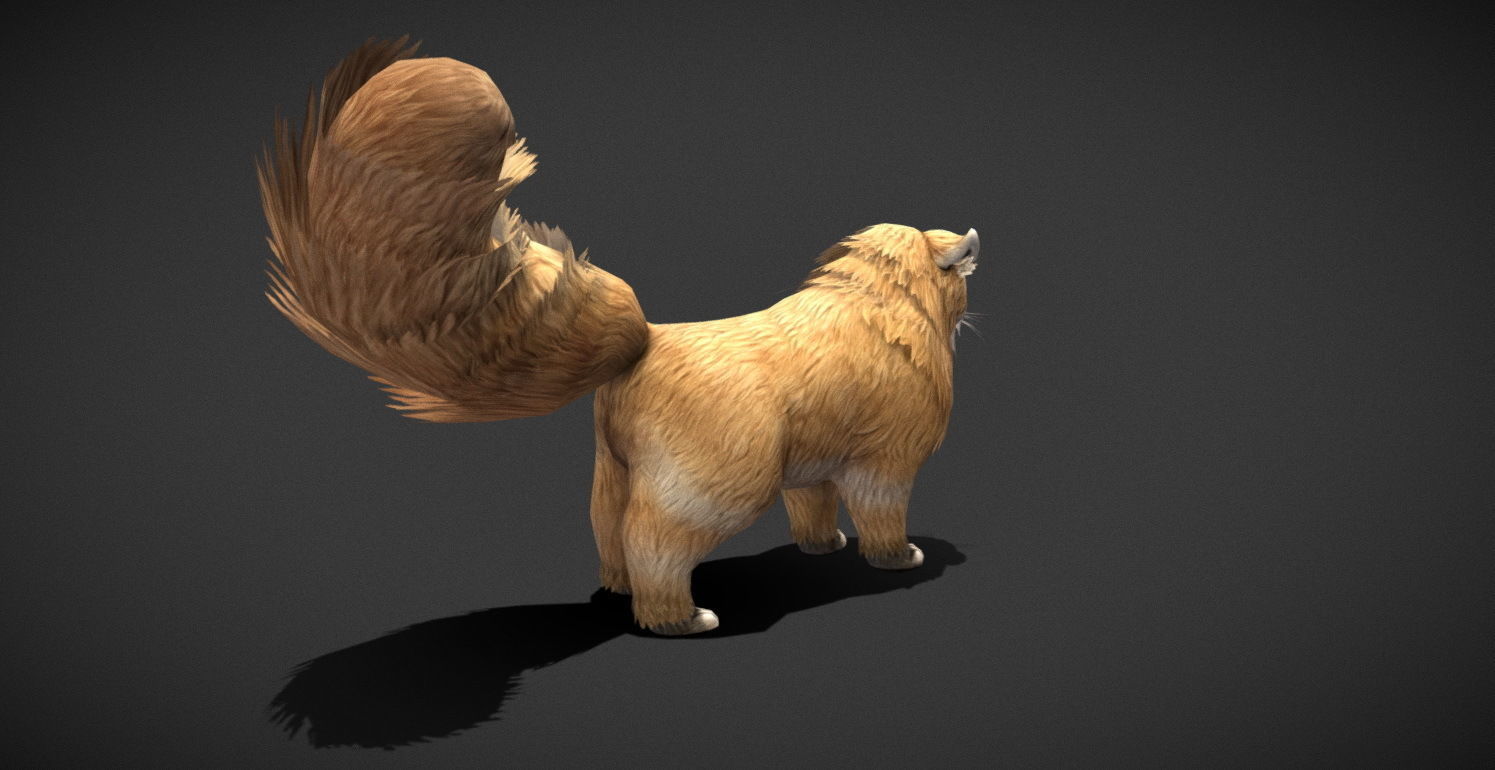 Fantasy Creature - Combat Cat Low-poly 3D model_40
