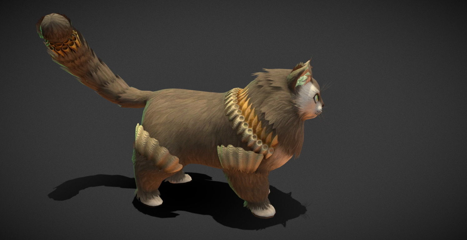 Fantasy Creature - Combat Cat Low-poly 3D model_24