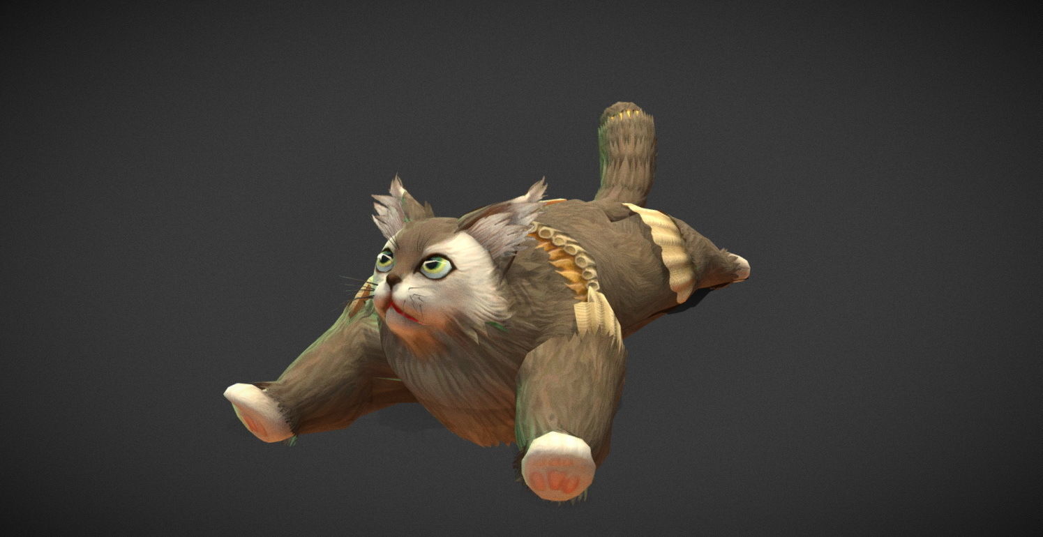 Fantasy Creature - Combat Cat Low-poly 3D model_21