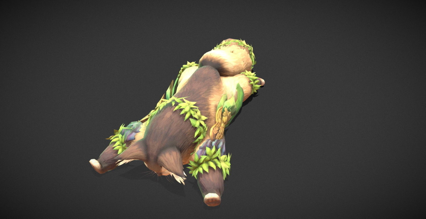 Fantasy Creature - Combat Cat Low-poly 3D model_9