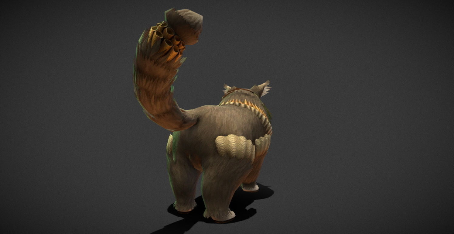 Fantasy Creature - Combat Cat Low-poly 3D model_25