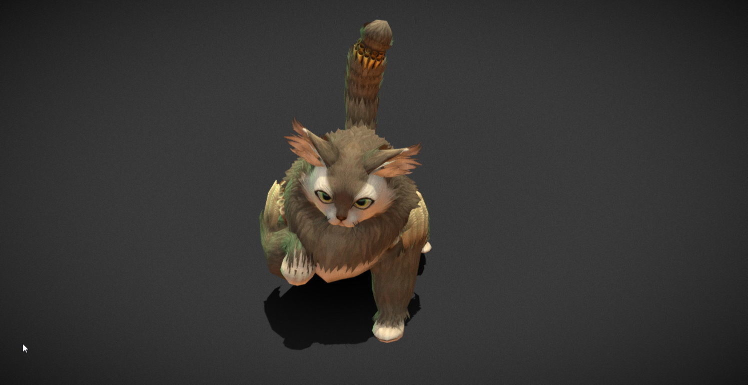 Fantasy Creature - Combat Cat Low-poly 3D model_20