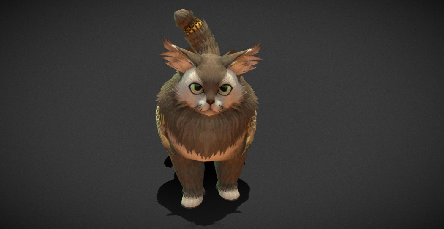 Fantasy Creature - Combat Cat Low-poly 3D model_23