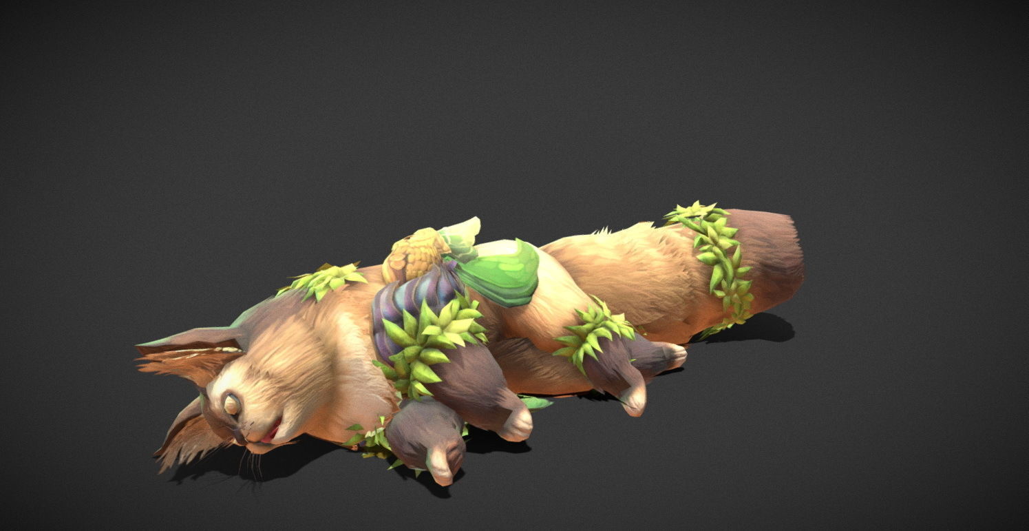 Fantasy Creature - Combat Cat Low-poly 3D model_8
