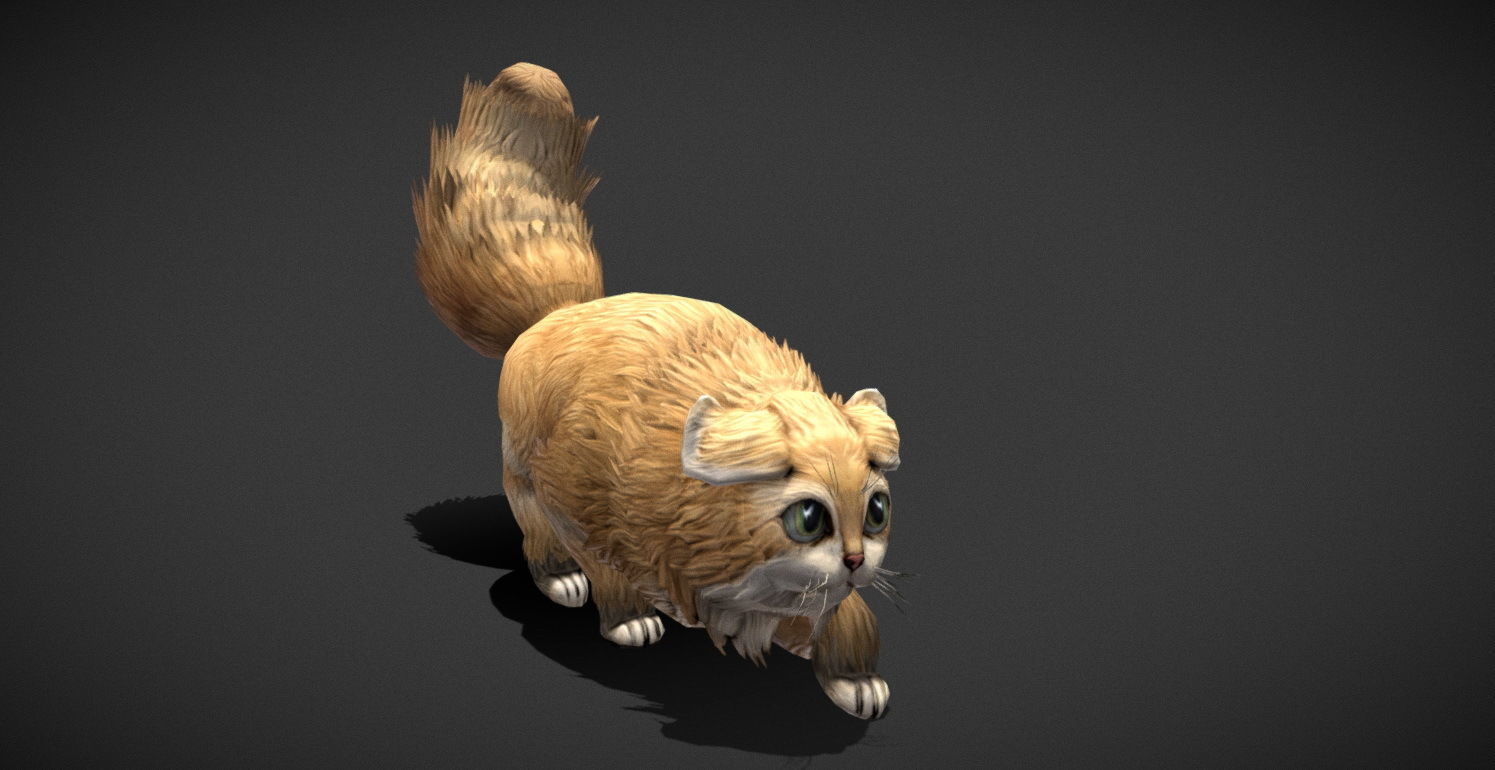 Fantasy Creature - Combat Cat Low-poly 3D model_39