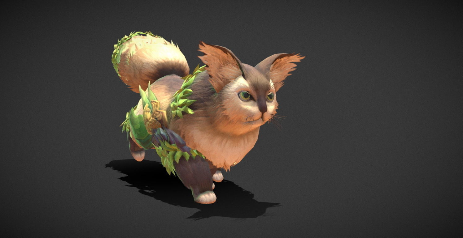 Fantasy Creature - Combat Cat Low-poly 3D model_11