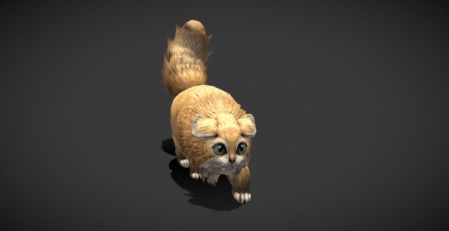 Fantasy Creature - Combat Cat Low-poly 3D model_26