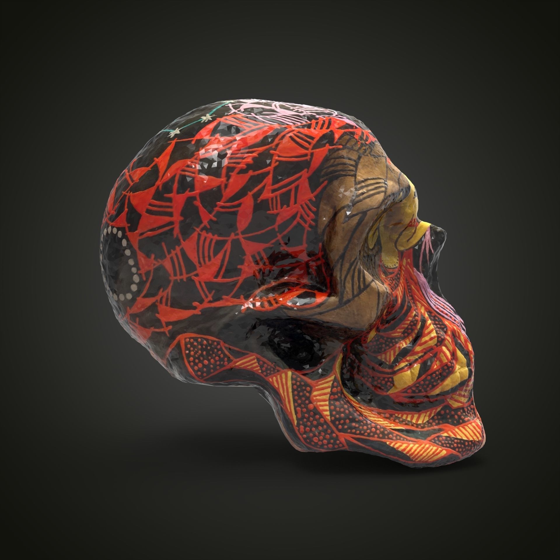 Virgo zodiac scull Low-poly 3D model_7
