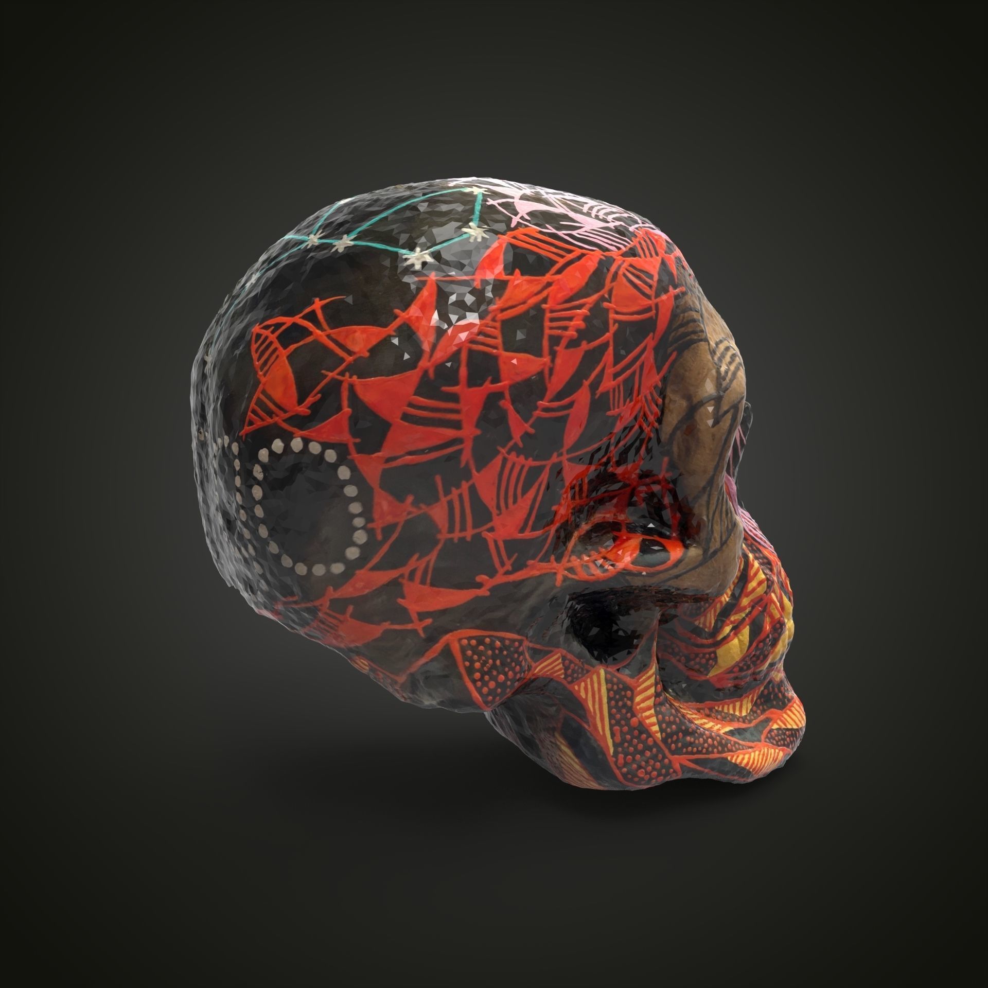Virgo zodiac scull Low-poly 3D model_6