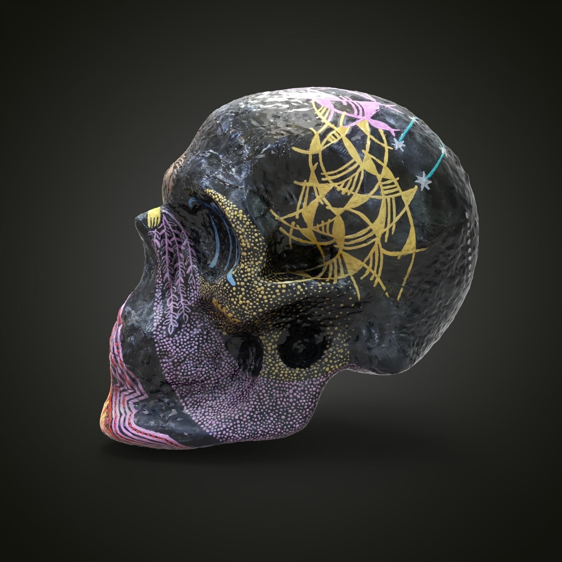 Virgo zodiac scull Low-poly 3D model_16