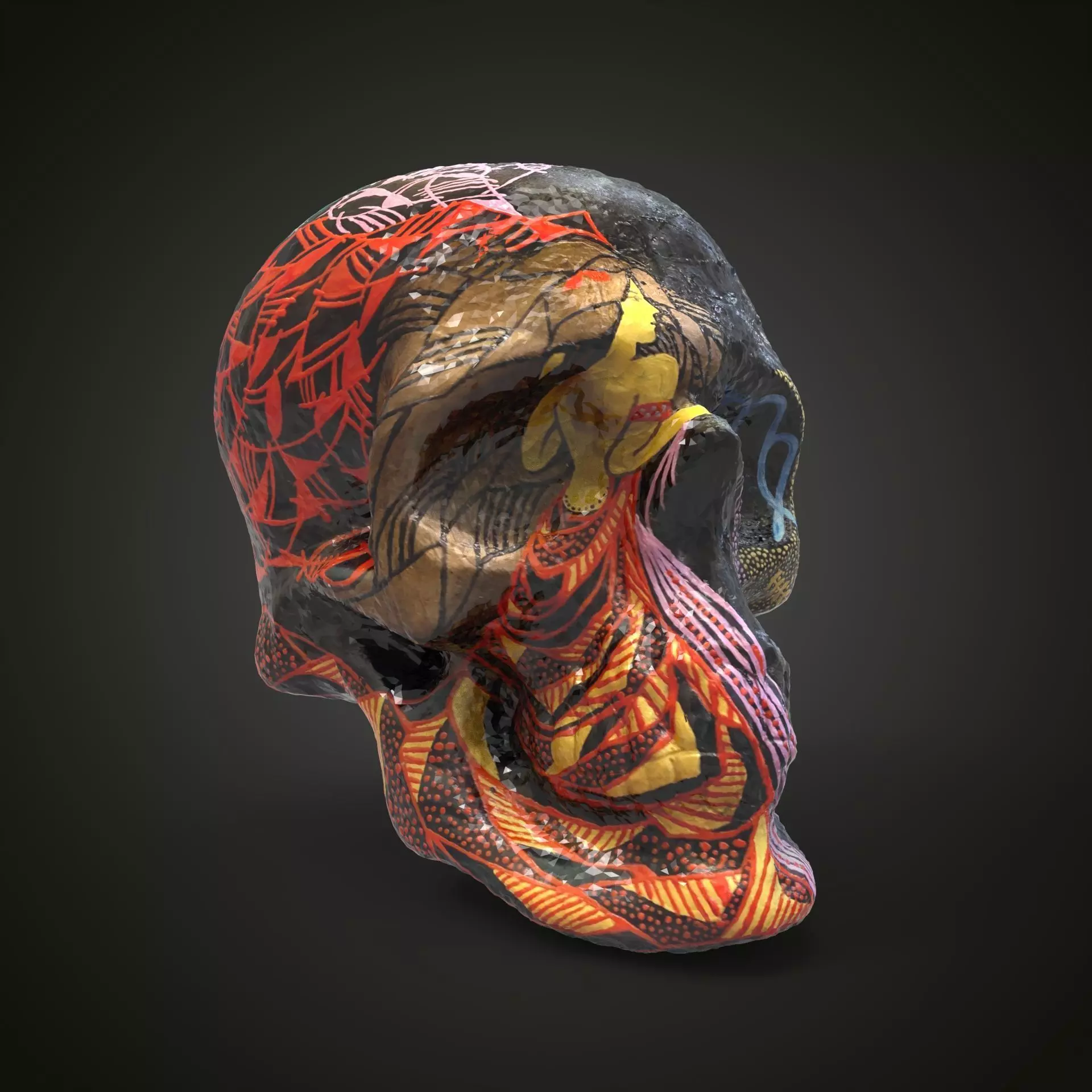 Virgo zodiac scull Low-poly 3D model_0