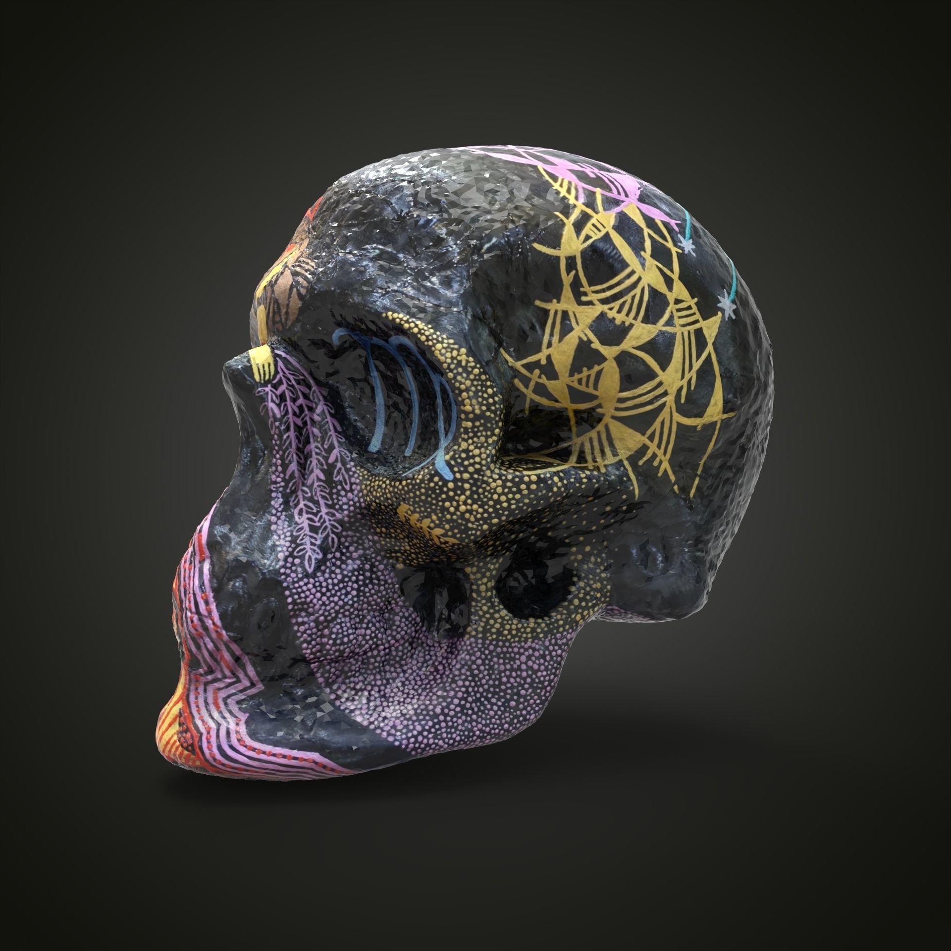 Virgo zodiac scull Low-poly 3D model_15