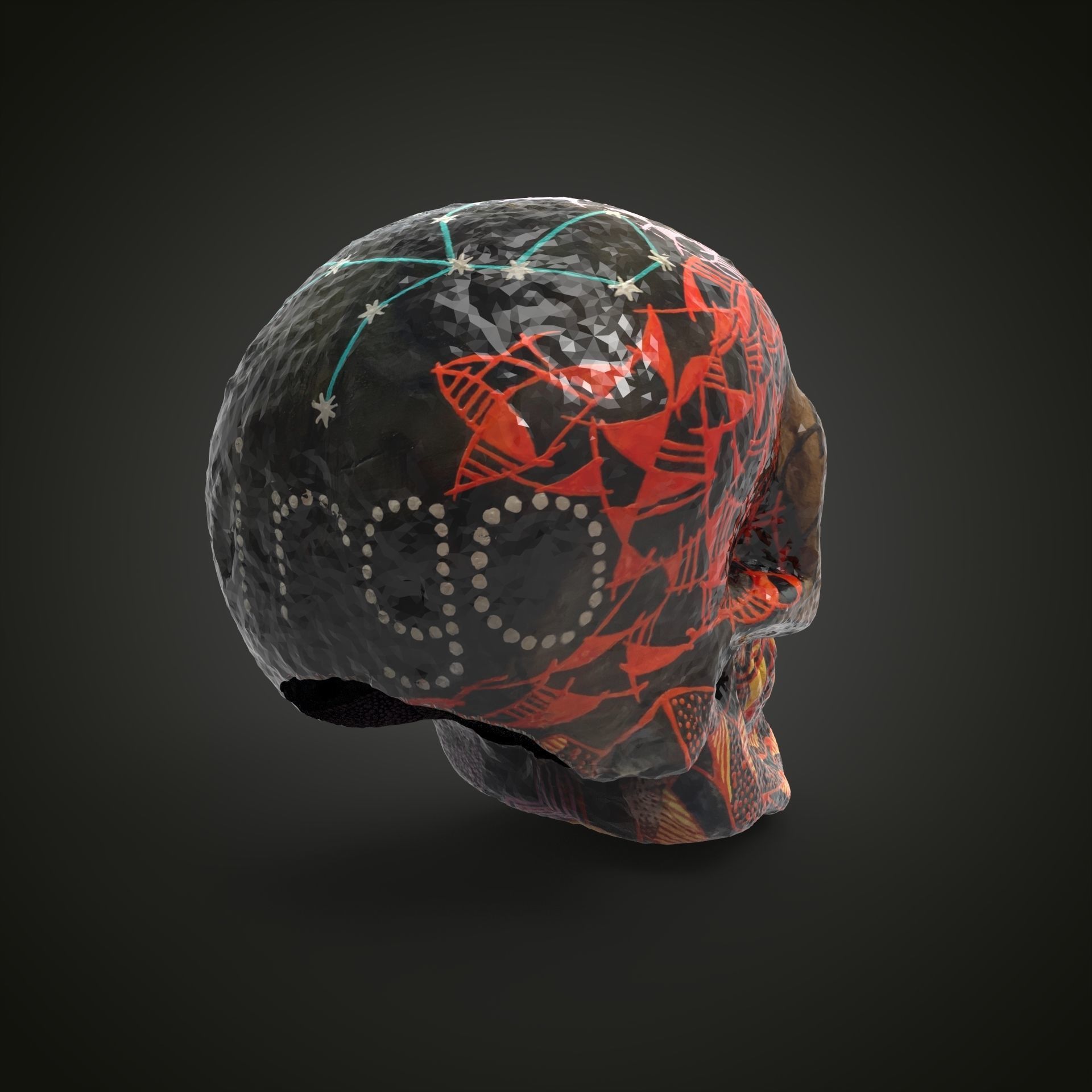 Virgo zodiac scull Low-poly 3D model_5