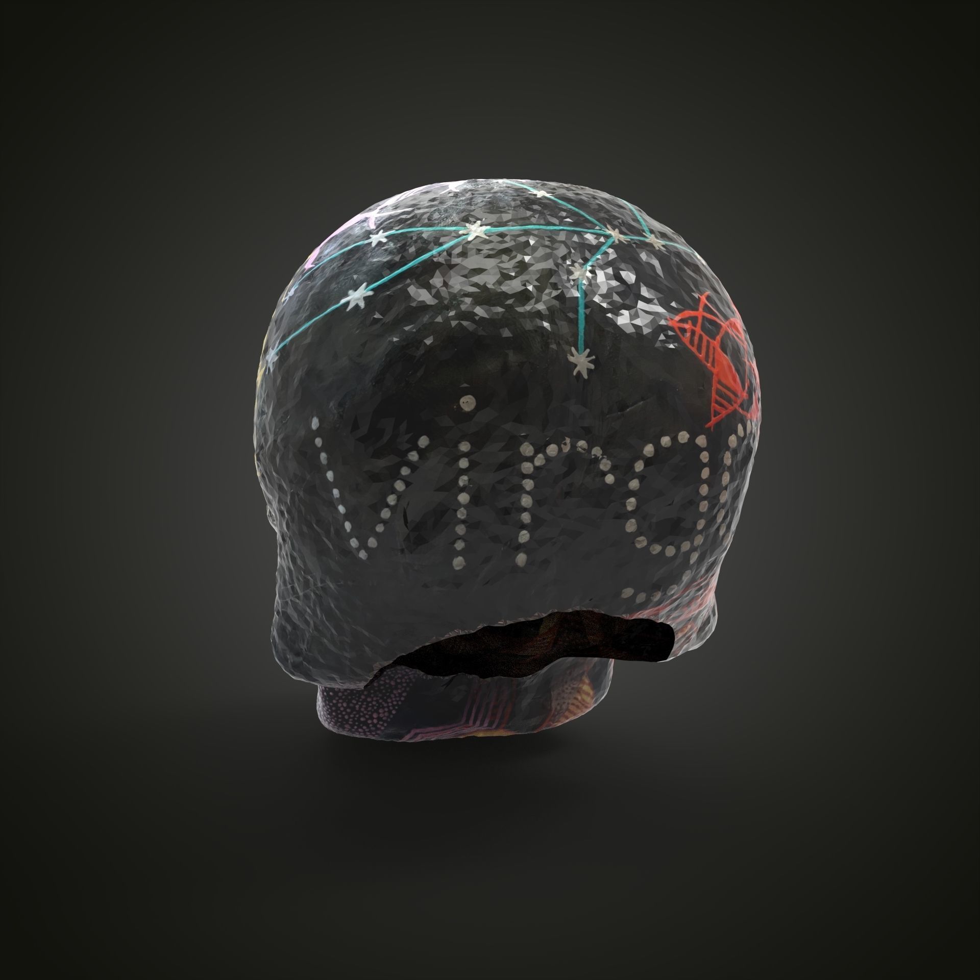 Virgo zodiac scull Low-poly 3D model_3