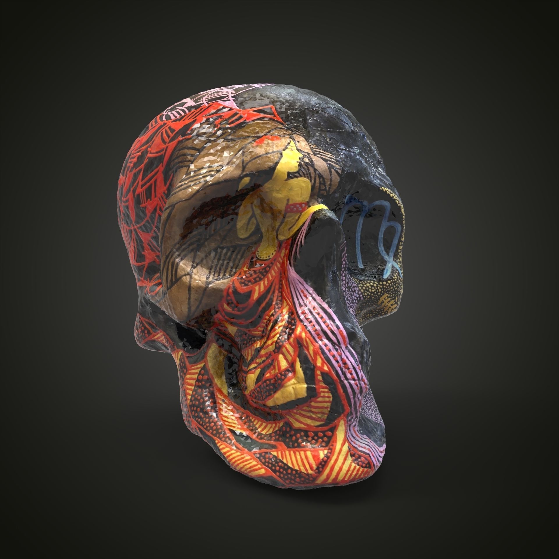 Virgo zodiac scull Low-poly 3D model_9