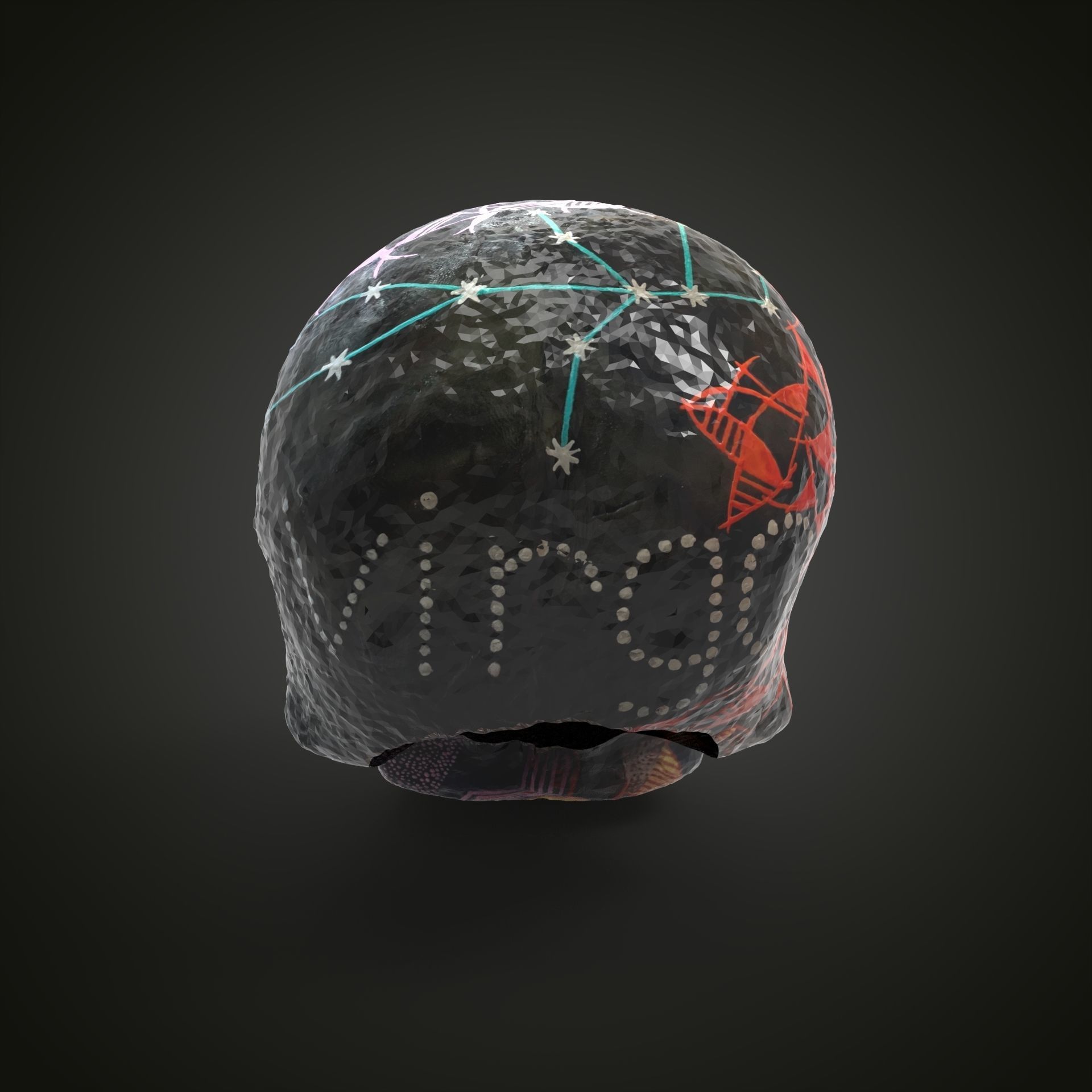 Virgo zodiac scull Low-poly 3D model_4