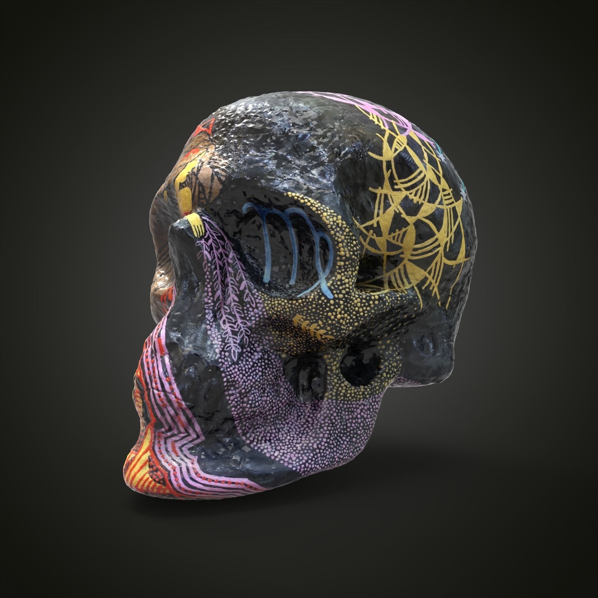 Virgo zodiac scull Low-poly 3D model_14