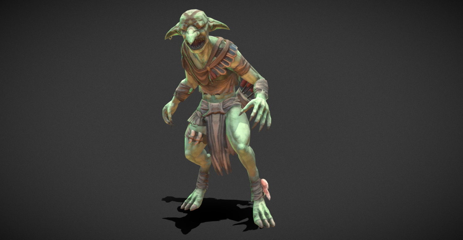 Fantasy Creature - Combat Goblin Low-poly 3D model_21
