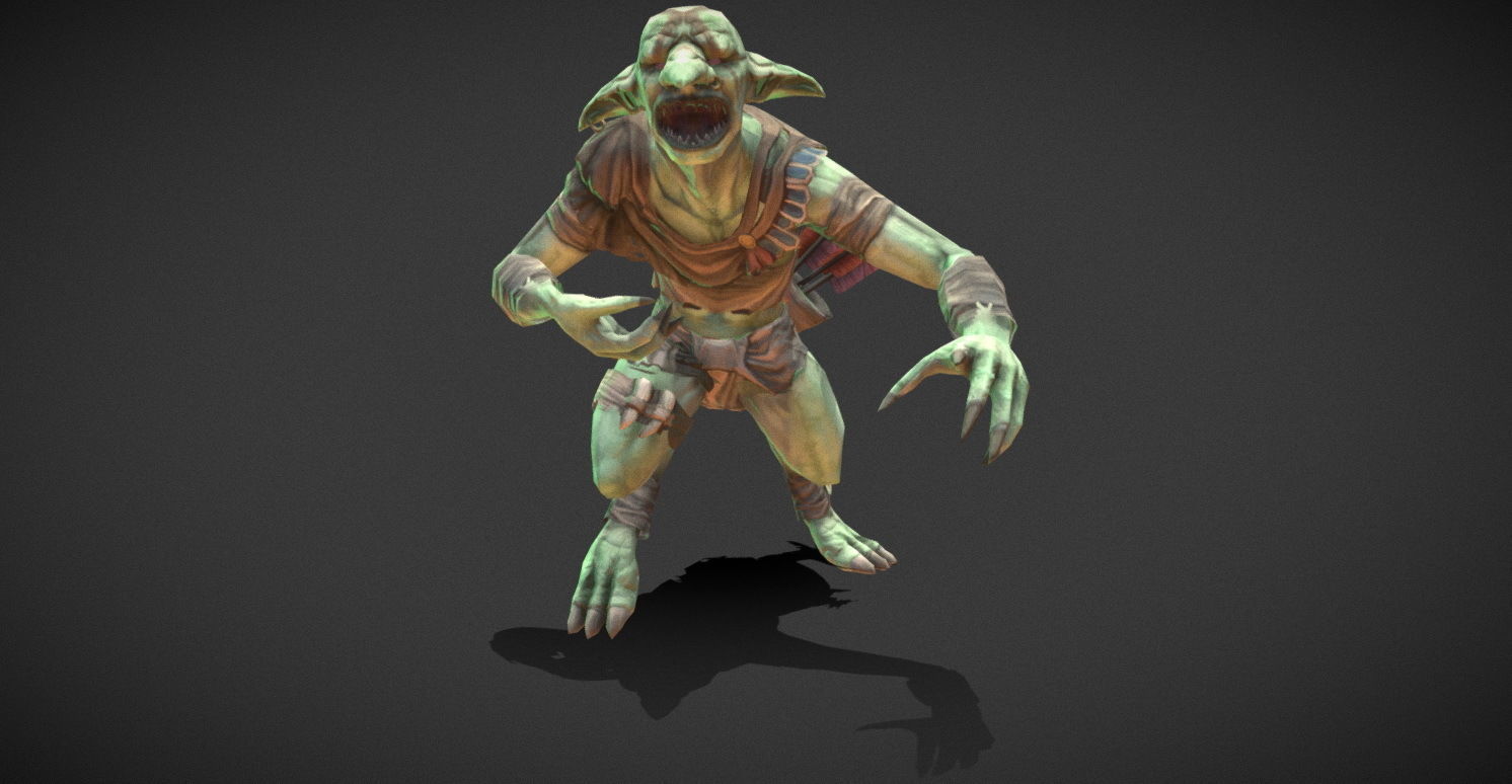Fantasy Creature - Combat Goblin Low-poly 3D model_20