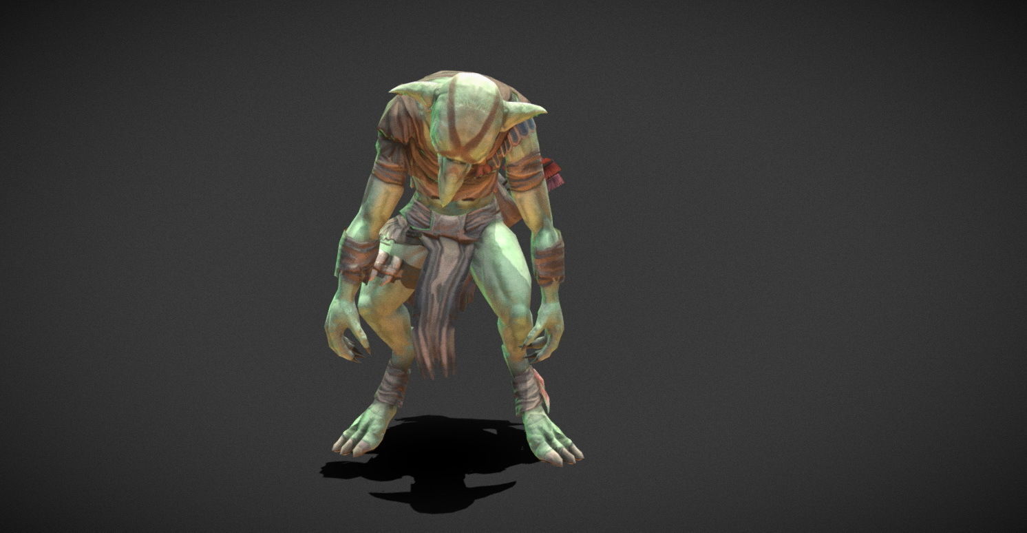 Fantasy Creature - Combat Goblin Low-poly 3D model_25