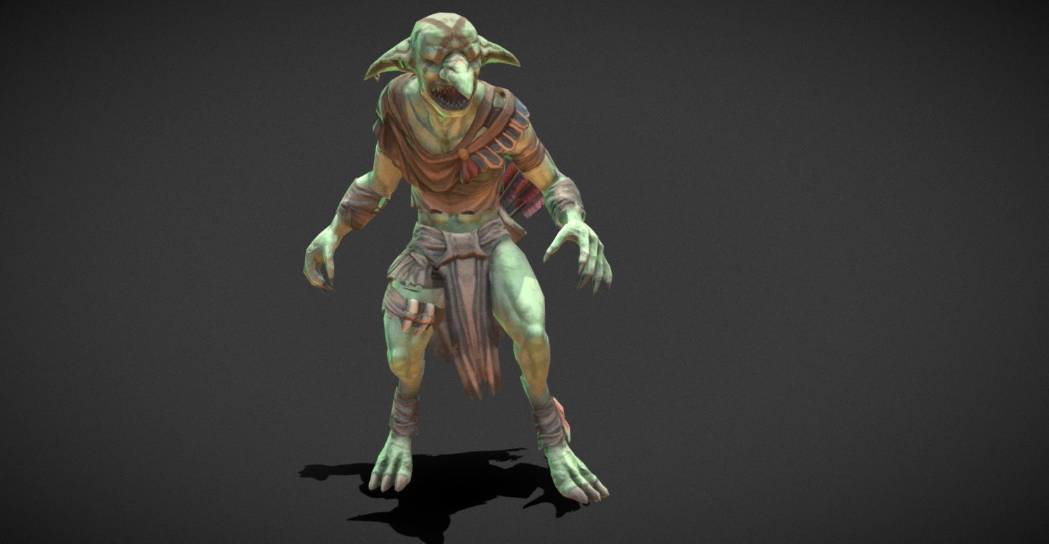 Fantasy Creature - Combat Goblin Low-poly 3D model_22