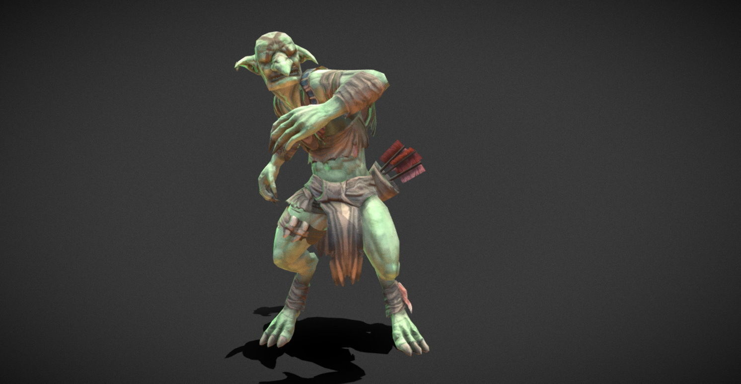 Fantasy Creature - Combat Goblin Low-poly 3D model_23