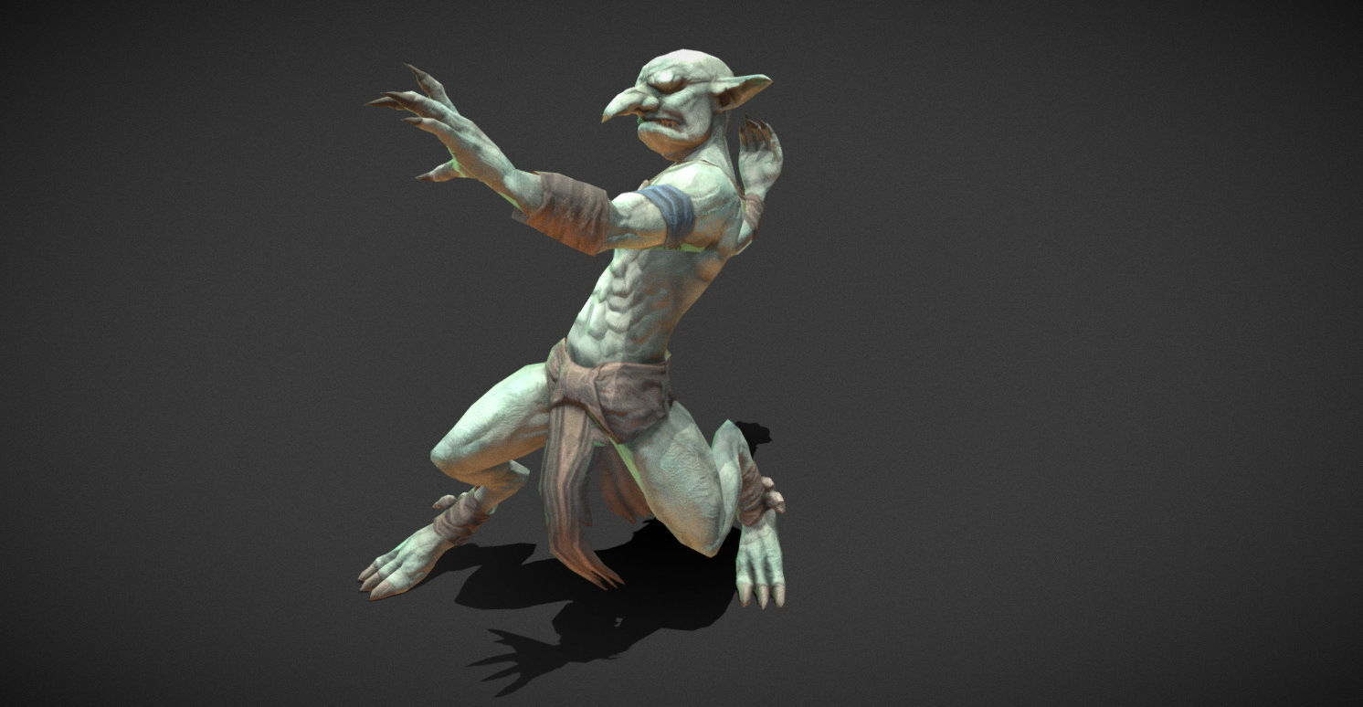 Fantasy Creature - Combat Goblin Low-poly 3D model_3