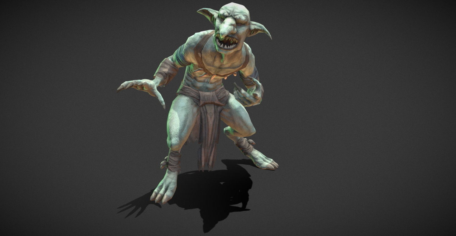 Fantasy Creature - Combat Goblin Low-poly 3D model_11