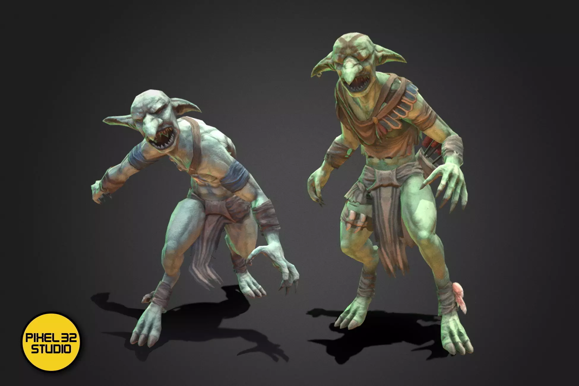Fantasy Creature - Combat Goblin Low-poly 3D model_0