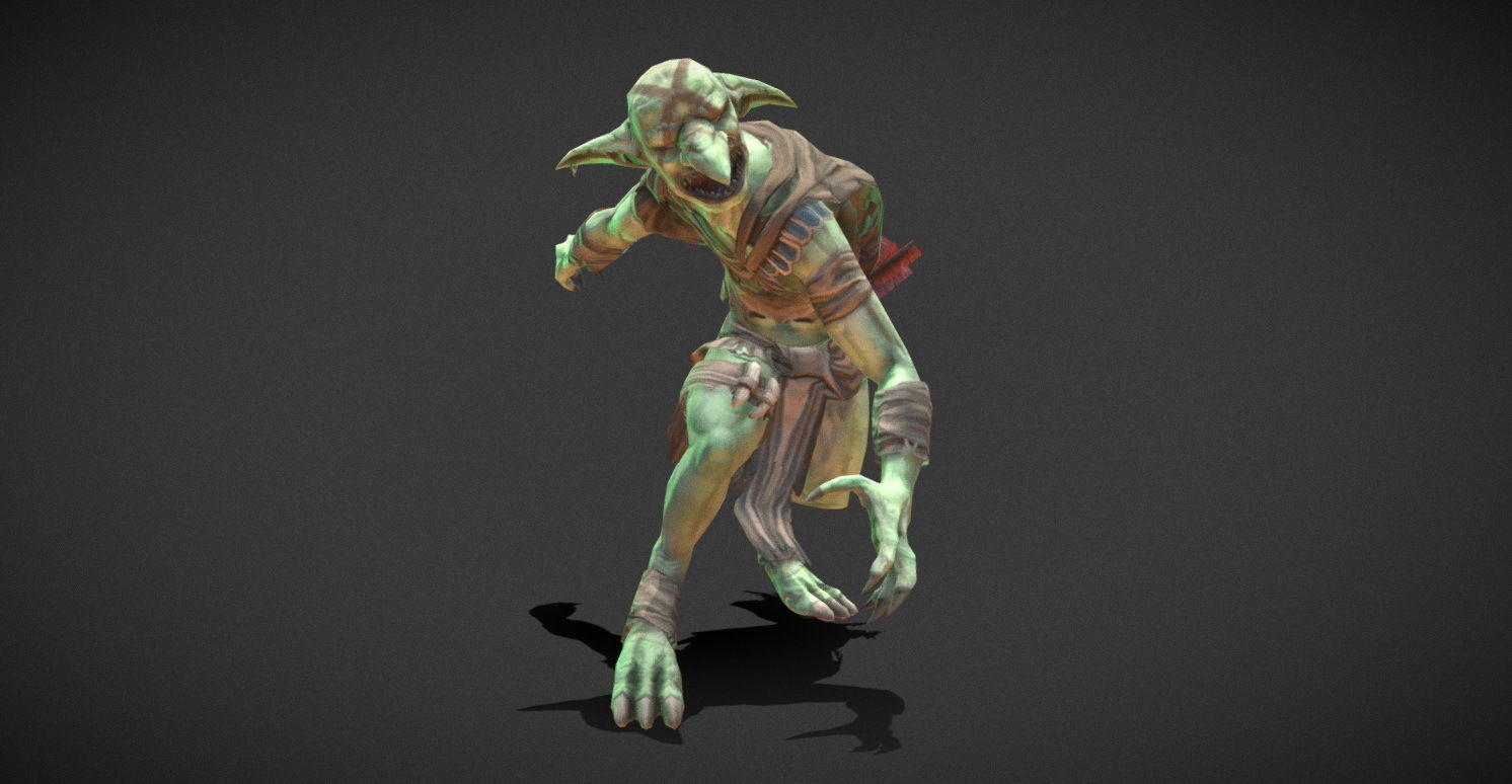 Fantasy Creature - Combat Goblin Low-poly 3D model_17