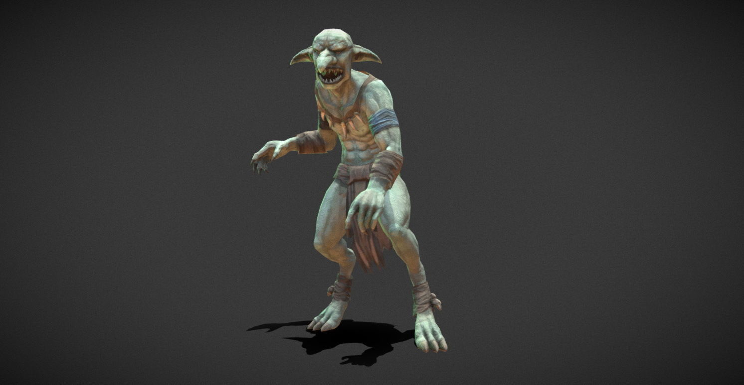 Fantasy Creature - Combat Goblin Low-poly 3D model_1