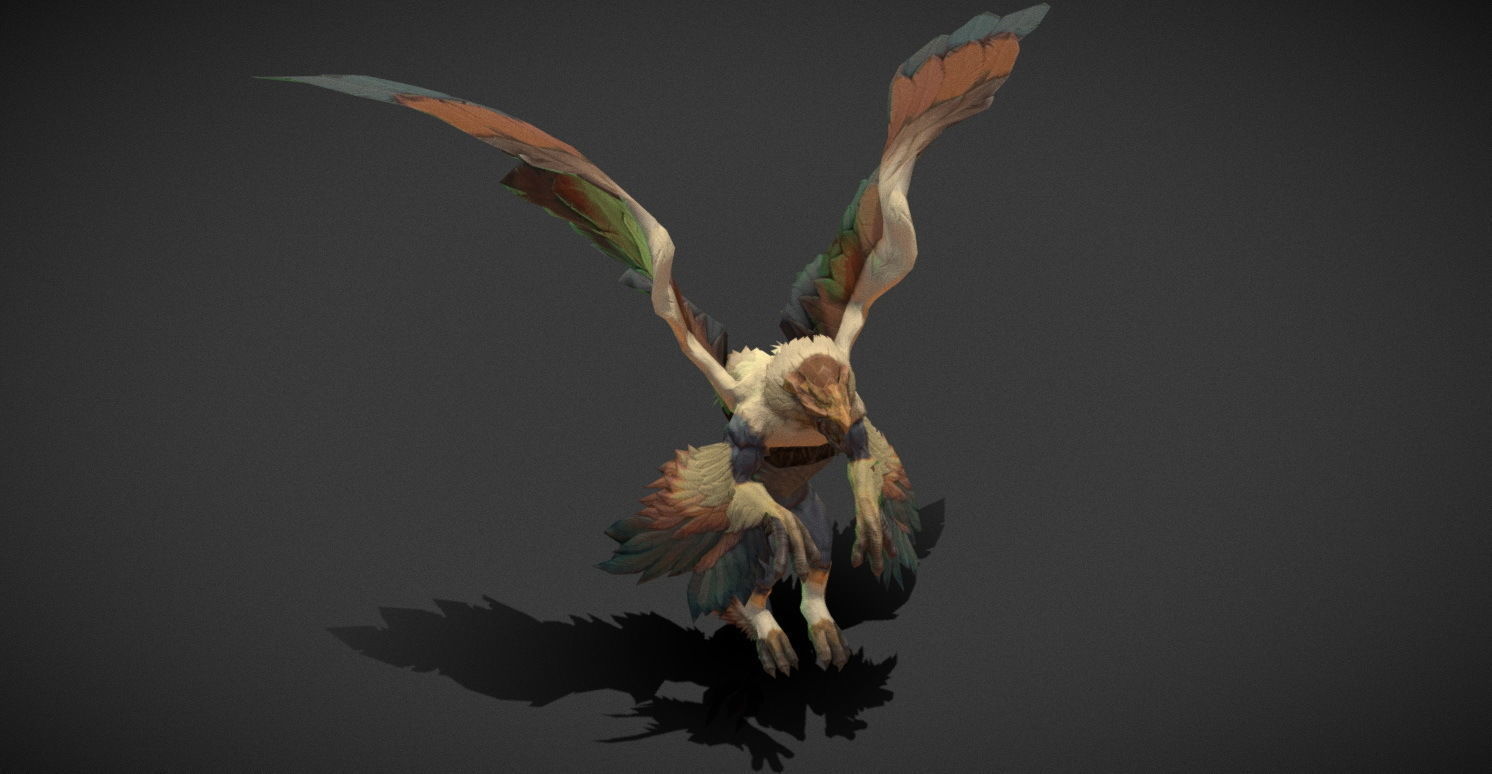 Fantasy Creature - Combat Griffon Low-poly 3D model_28