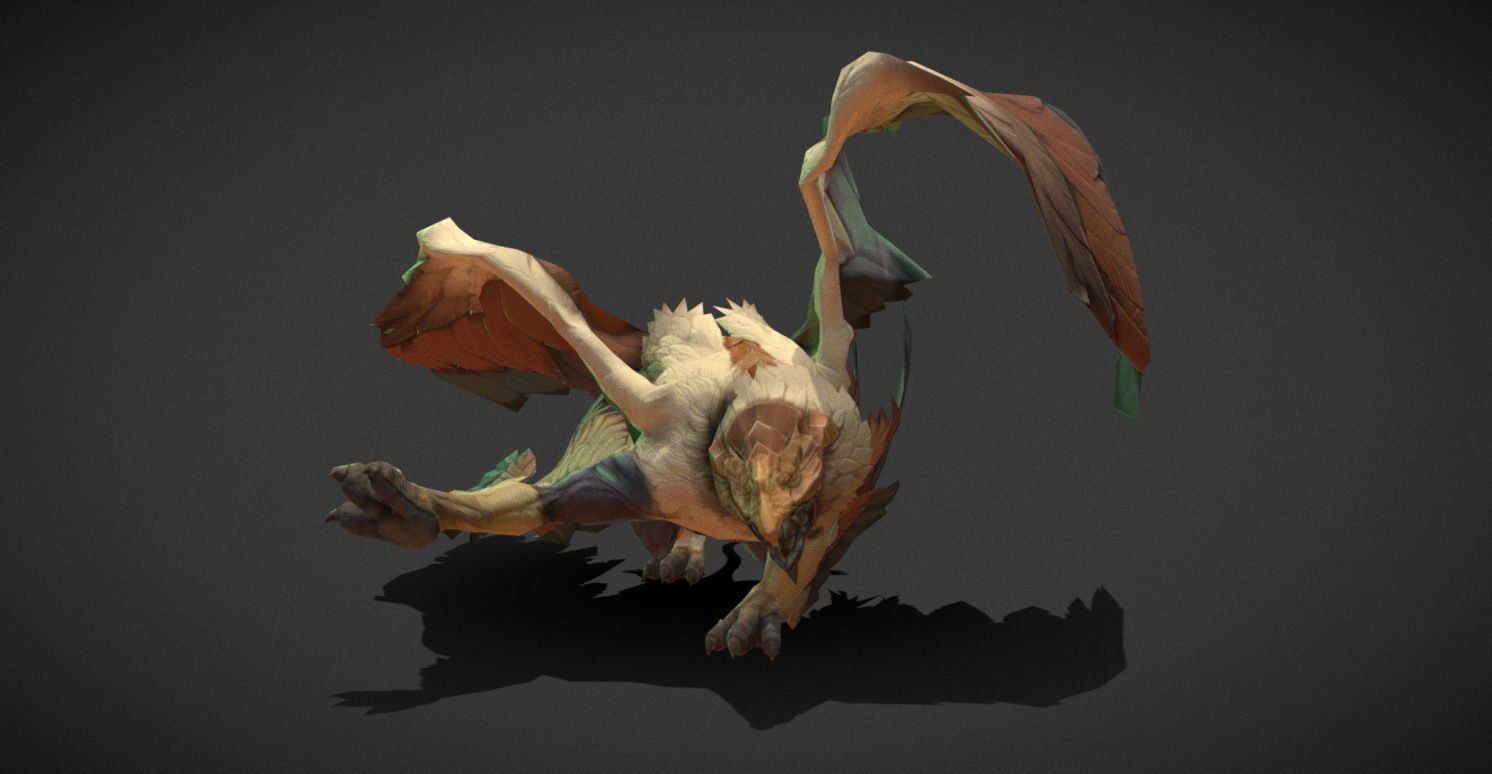 Fantasy Creature - Combat Griffon Low-poly 3D model_21
