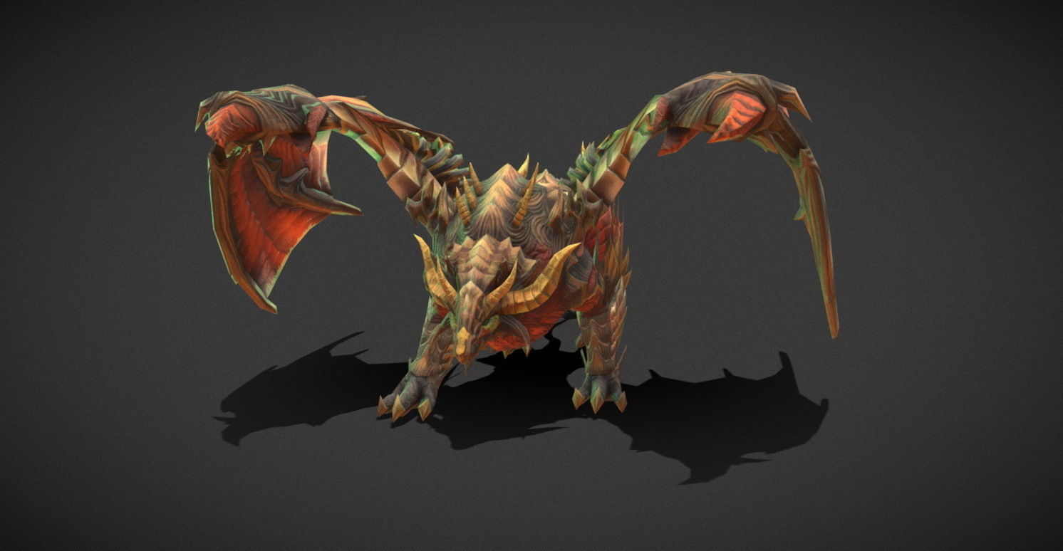 Fantasy Creature - Combat Griffon Low-poly 3D model_2