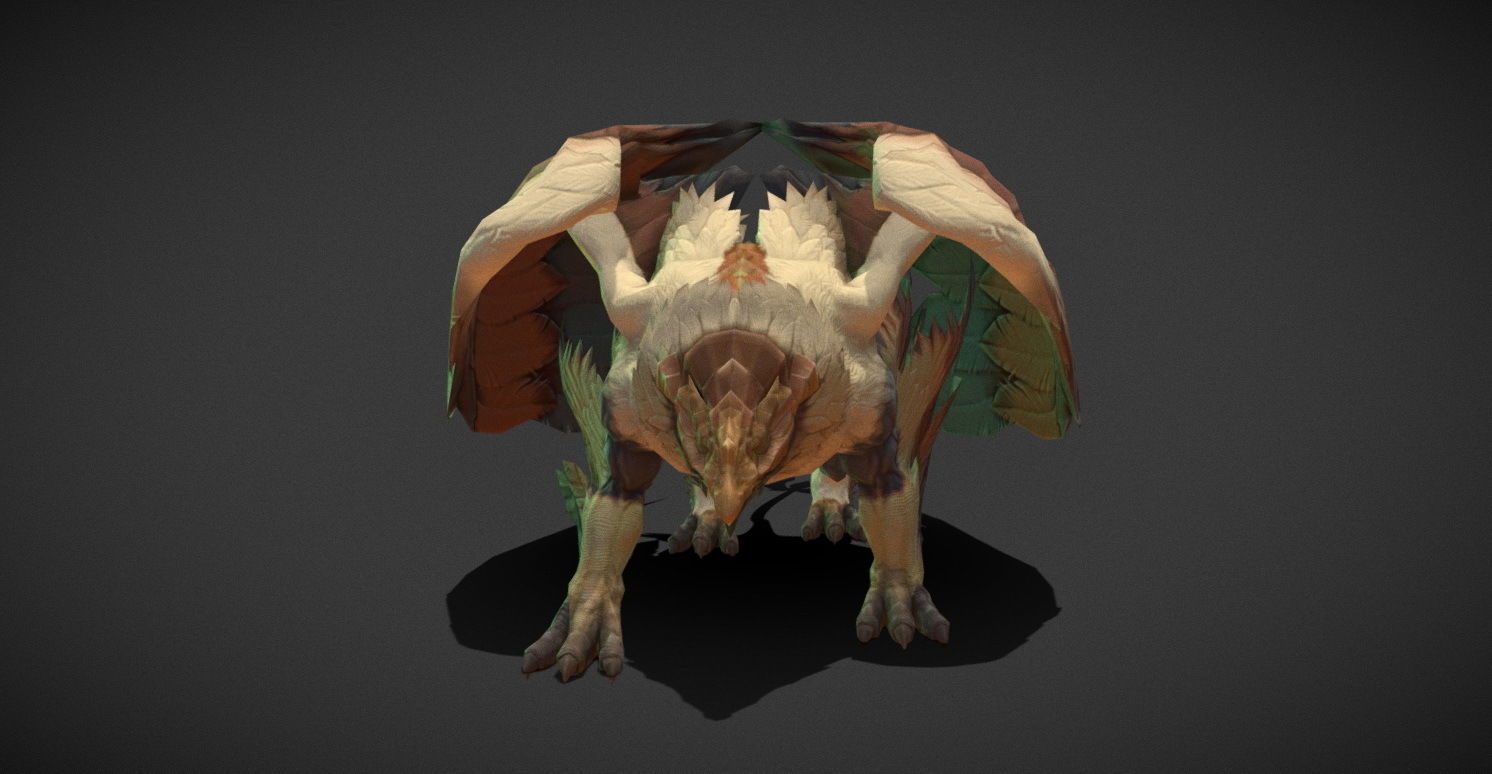 Fantasy Creature - Combat Griffon Low-poly 3D model_16