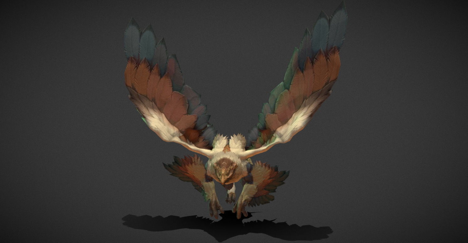 Fantasy Creature - Combat Griffon Low-poly 3D model_34