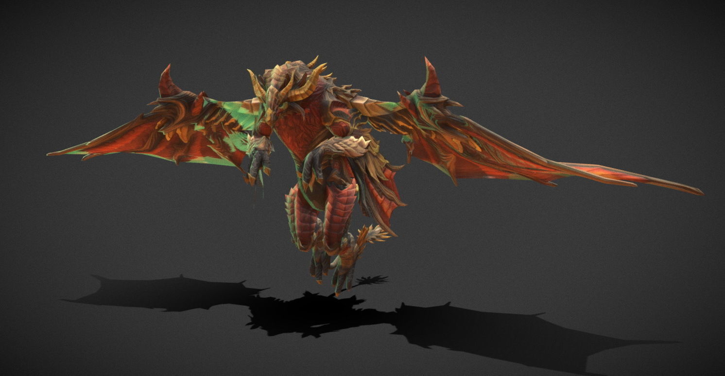 Fantasy Creature - Combat Griffon Low-poly 3D model_4