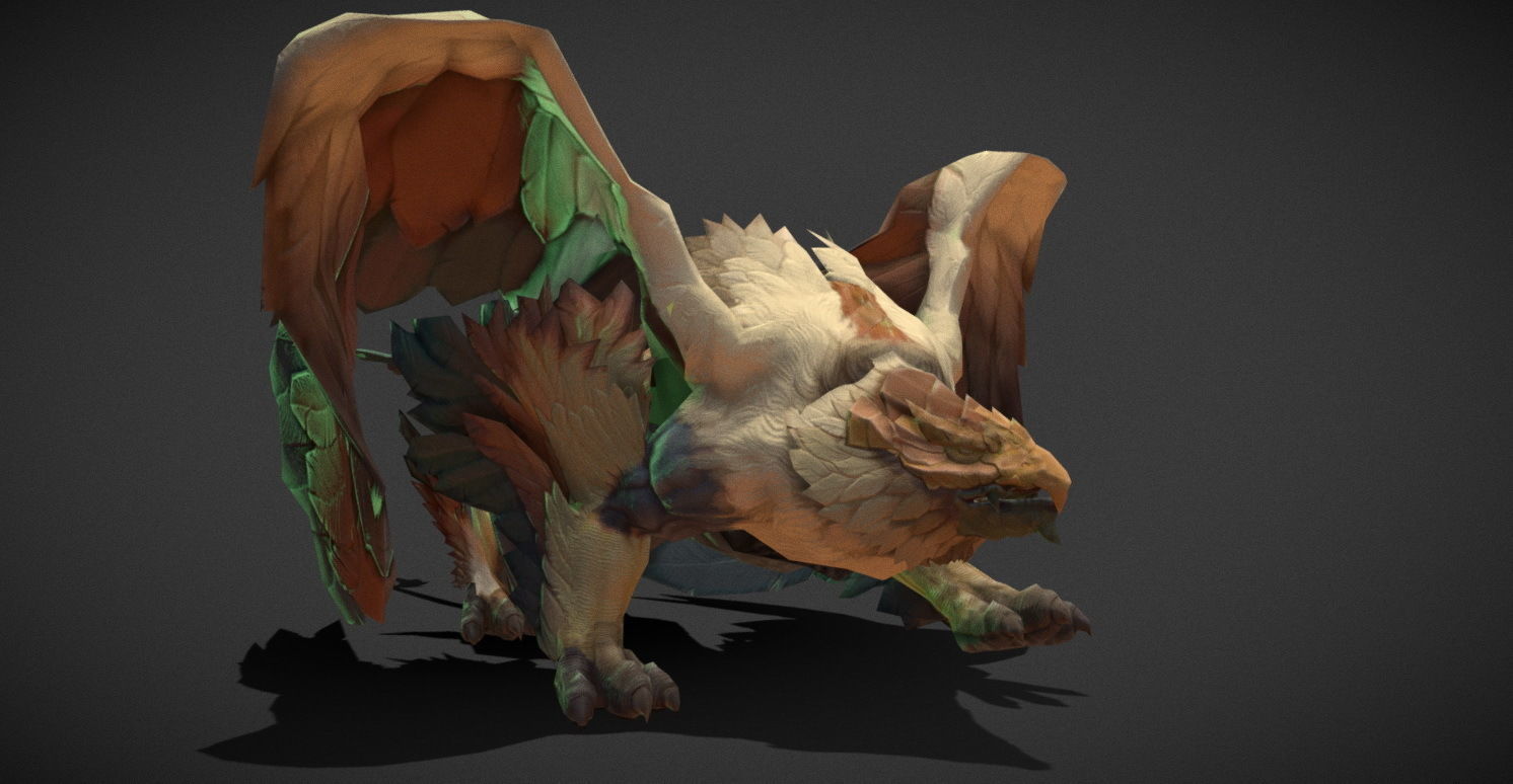 Fantasy Creature - Combat Griffon Low-poly 3D model_20