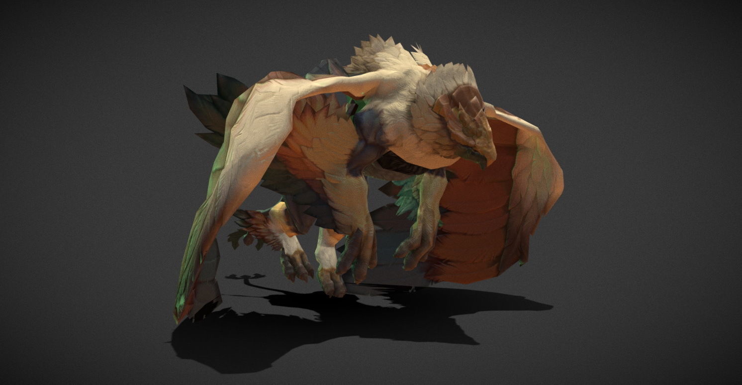 Fantasy Creature - Combat Griffon Low-poly 3D model_24
