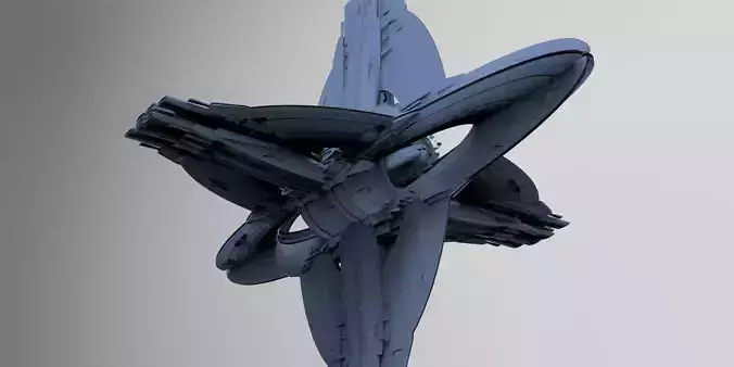 Floating Angel monolith Sci-fi Relays systems base 3D