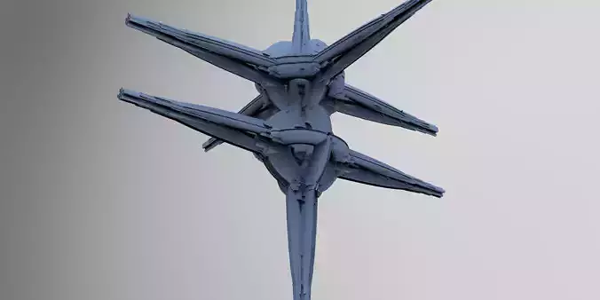 Floating Angel monolith Sci-fi Space Mass relay extended 3D