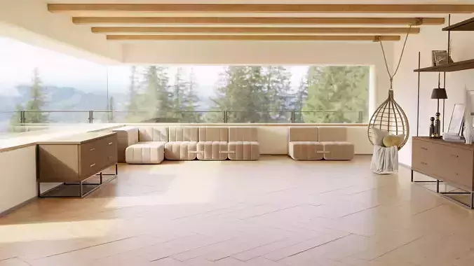 Luxury Loft Blender Cycles house living room