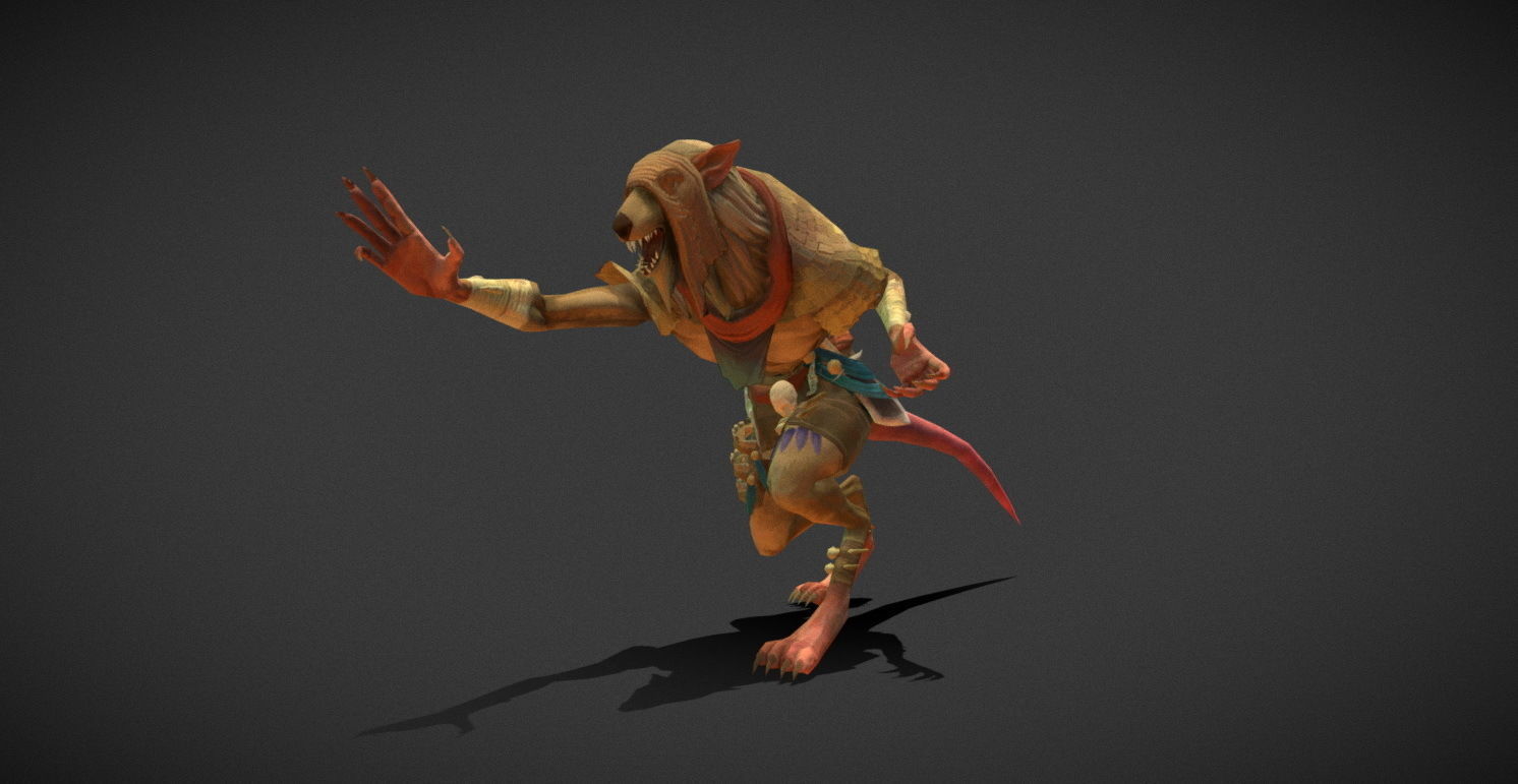 Fantasy Creature - Combat RatMan Low-poly 3D model_18